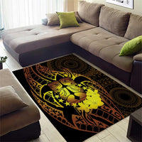 Kia Orana Kuki Airani Area Rug Cook Islands Tangaroa God Tatau Gold