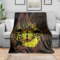 Kia Orana Kuki Airani Blanket Cook Islands Tangaroa God Tatau Gold LT14 - Polynesian Pride