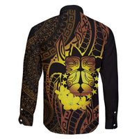 Kia Orana Kuki Airani Family Matching Off The Shoulder Long Sleeve Dress and Hawaiian Shirt Cook Islands Tangaroa God Tatau Gold