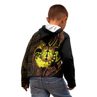 Kia Orana Kuki Airani Kid Hoodie Cook Islands Tangaroa God Tatau Gold