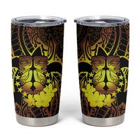Kia Orana Kuki Airani Tumbler Cup Cook Islands Tangaroa God Tatau Gold