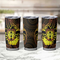 Kia Orana Kuki Airani Tumbler Cup Cook Islands Tangaroa God Tatau Gold