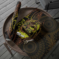 Kia Orana Kuki Airani Wrapping Paper Cook Islands Tangaroa God Tatau Gold LT14 - Polynesian Pride