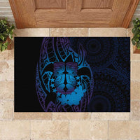 Kia Orana Kuki Airani Rubber Doormat Cook Islands Tangaroa God Tatau Purple