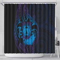 Kia Orana Kuki Airani Shower Curtain Cook Islands Tangaroa God Tatau Purple