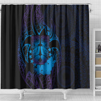 Kia Orana Kuki Airani Shower Curtain Cook Islands Tangaroa God Tatau Purple