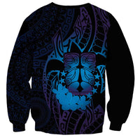 Kia Orana Kuki Airani Sweatshirt Cook Islands Tangaroa God Tatau Purple
