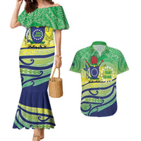 Te Maeva Nui Cook Islands Couples Matching Mermaid Dress and Hawaiian Shirt 60th Independence Anniversary Proud