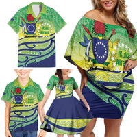 Te Maeva Nui Cook Islands Family Matching Off Shoulder Short Dress and Hawaiian Shirt 60th Independence Anniversary Proud