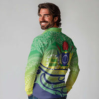 Te Maeva Nui Cook Islands Long Sleeve Polo Shirt 60th Independence Anniversary Proud