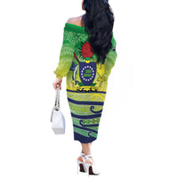 Te Maeva Nui Cook Islands Off The Shoulder Long Sleeve Dress 60th Independence Anniversary Proud