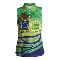 Te Maeva Nui Cook Islands Women Sleeveless Polo Shirt 60th Independence Anniversary Proud