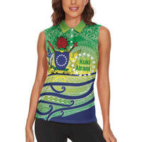 Te Maeva Nui Cook Islands Women Sleeveless Polo Shirt 60th Independence Anniversary Proud