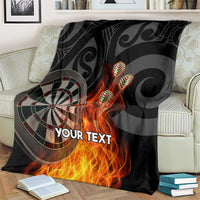 Personalised Aotearoa Darts Blanket Maori Koru Flaming Dartboard LT14 - Polynesian Pride