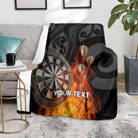 Personalised Aotearoa Darts Blanket Maori Koru Flaming Dartboard LT14 - Polynesian Pride