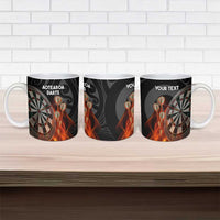 Personalised Aotearoa Darts Ceramic Mug Maori Koru Flaming Dartboard - Polynesian Pride