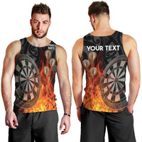 Personalised Aotearoa Darts Men Tank Top Maori Koru Flaming Dartboard