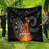 Personalised Aotearoa Darts Quilt Maori Koru Flaming Dartboard LT14 - Polynesian Pride