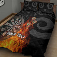 Personalised Aotearoa Darts Quilt Bed Set Maori Koru Flaming Dartboard
