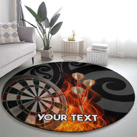 Personalised Aotearoa Darts Round Carpet Maori Koru Flaming Dartboard