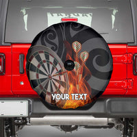 Personalised Aotearoa Darts Spare Tire Cover Maori Koru Flaming Dartboard LT14 - Polynesian Pride