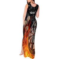 Personalised Aotearoa Darts Tank Maxi Dress Maori Koru Flaming Dartboard