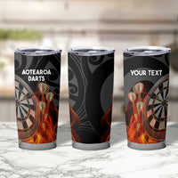 Personalised Aotearoa Darts Tumbler Cup Maori Koru Flaming Dartboard