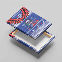 Toa Samoa Rugby Christmas Canvas Wall Art Ula Fala Samoan Pattern Blue - Polynesian Pride