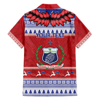 Personalised Toa Samoa Rugby Christmas Family Matching Off Shoulder Maxi Dress and Hawaiian Shirt Ula Fala Samoan Pattern Red LT14 - Polynesian Pride