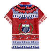 Personalised Toa Samoa Rugby Christmas Family Matching Puletasi and Hawaiian Shirt Ula Fala Samoan Pattern Red LT14 - Polynesian Pride