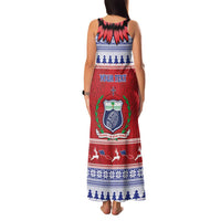 Personalised Toa Samoa Rugby Christmas Family Matching Tank Maxi Dress and Hawaiian Shirt Ula Fala Samoan Pattern Red LT14 - Polynesian Pride