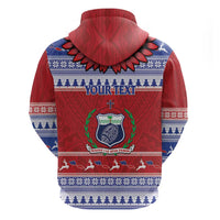 Personalised Toa Samoa Rugby Christmas Hoodie Ula Fala Samoan Pattern Red - Polynesian Pride