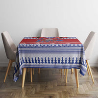 Toa Samoa Rugby Christmas Tablecloth Ula Fala Samoan Pattern Red - Polynesian Pride