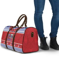 Toa Samoa Rugby Christmas Travel Bag Ula Fala Samoan Pattern Red - Polynesian Pride