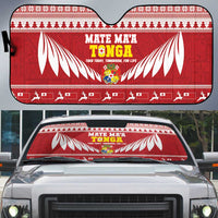Tonga Rugby Christmas Auto Sun Shade Mate Maa Tonga Ngatu Pattern - Polynesian Pride