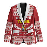 Personalised Tonga Rugby Christmas Blazer Mate Maa Tonga Ngatu Pattern - Polynesian Pride
