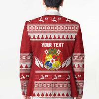 Personalised Tonga Rugby Christmas Blazer Mate Maa Tonga Ngatu Pattern - Polynesian Pride