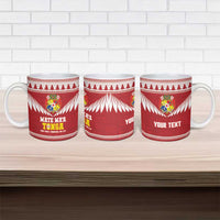 Personalised Tonga Rugby Christmas Ceramic Mug Mate Maa Tonga Ngatu Pattern - Polynesian Pride