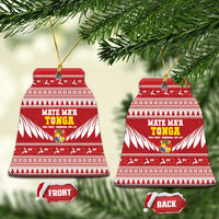 Tonga Rugby Christmas Ceramic Ornament Mate Maa Tonga Ngatu Pattern - Polynesian Pride