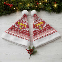 Tonga Rugby Christmas Santa Hat Mate Maa Tonga Ngatu Pattern - Polynesian Pride