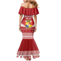 Personalised Tonga Rugby Christmas Family Matching Mermaid Dress and Hawaiian Shirt Mate Maa Tonga Ngatu Pattern LT14 - Polynesian Pride