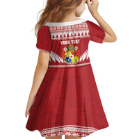 Personalised Tonga Rugby Christmas Family Matching Off The Shoulder Long Sleeve Dress and Hawaiian Shirt Mate Maa Tonga Ngatu Pattern LT14 - Polynesian Pride