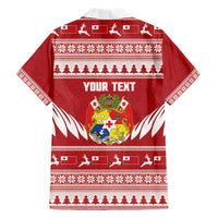 Personalised Tonga Rugby Christmas Family Matching Off Shoulder Short Dress and Hawaiian Shirt Mate Maa Tonga Ngatu Pattern LT14 - Polynesian Pride