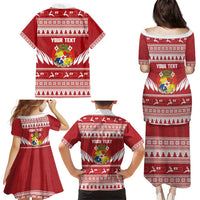 Personalised Tonga Rugby Christmas Family Matching Puletasi and Hawaiian Shirt Mate Maa Tonga Ngatu Pattern LT14 - Polynesian Pride