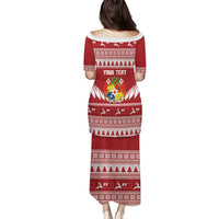 Personalised Tonga Rugby Christmas Family Matching Puletasi and Hawaiian Shirt Mate Maa Tonga Ngatu Pattern LT14 - Polynesian Pride