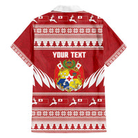 Personalised Tonga Rugby Christmas Family Matching Short Sleeve Bodycon Dress and Hawaiian Shirt Mate Maa Tonga Ngatu Pattern LT14 - Polynesian Pride