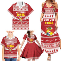 Personalised Tonga Rugby Christmas Family Matching Summer Maxi Dress and Hawaiian Shirt Mate Maa Tonga Ngatu Pattern LT14 - Polynesian Pride