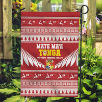 Tonga Rugby Christmas Garden Flag Mate Maa Tonga Ngatu Pattern - Polynesian Pride