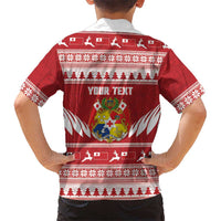 Personalised Tonga Rugby Christmas Hawaiian Shirt Mate Maa Tonga Ngatu Pattern - Polynesian Pride