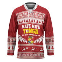 Personalised Tonga Rugby Christmas Hockey Jersey Mate Maa Tonga Ngatu Pattern LT14 Unisex Red - Polynesian Pride